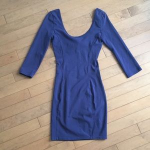 Aritzia Talula Low Scoop Back Bodycon Navy Blue Dress - Size XXS, 00